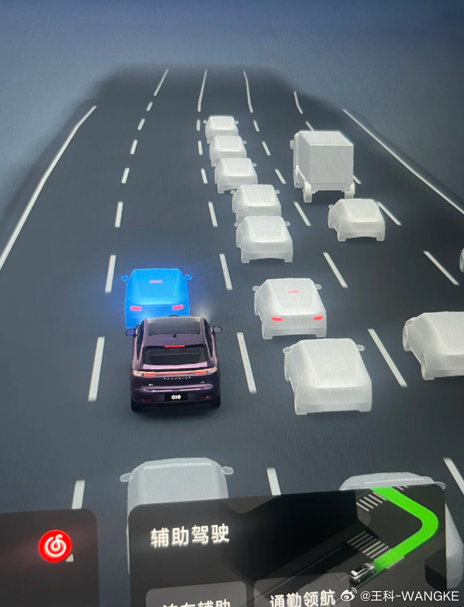 零跑新ota，能识别显示出前车刹车灯和转向灯了，还挺好玩！ 