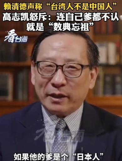 赖清德曾放话：台湾人不是中国人，高志凯教授怒斥：你不是中国人，那待在台湾干嘛，连