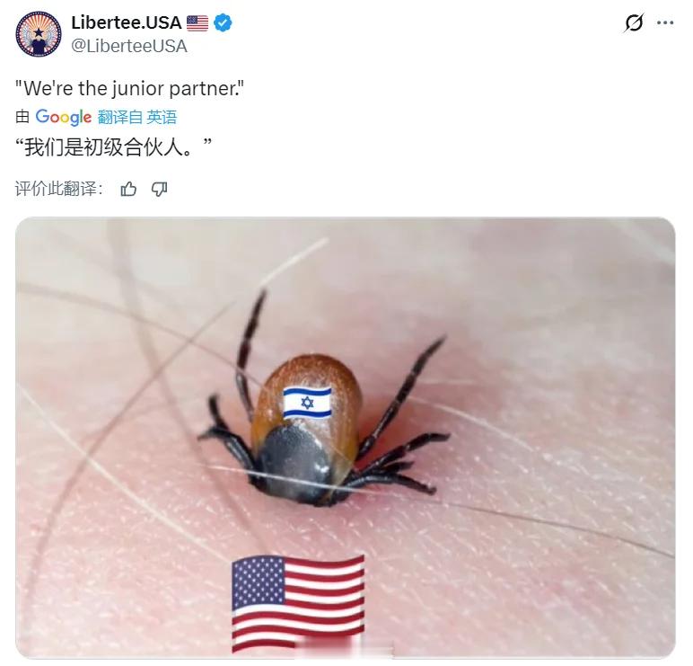 美国网友发图阐述犹太人和美国之间的关系。还挺符合现实的，蜱虫虽然吸血、虽然携带病