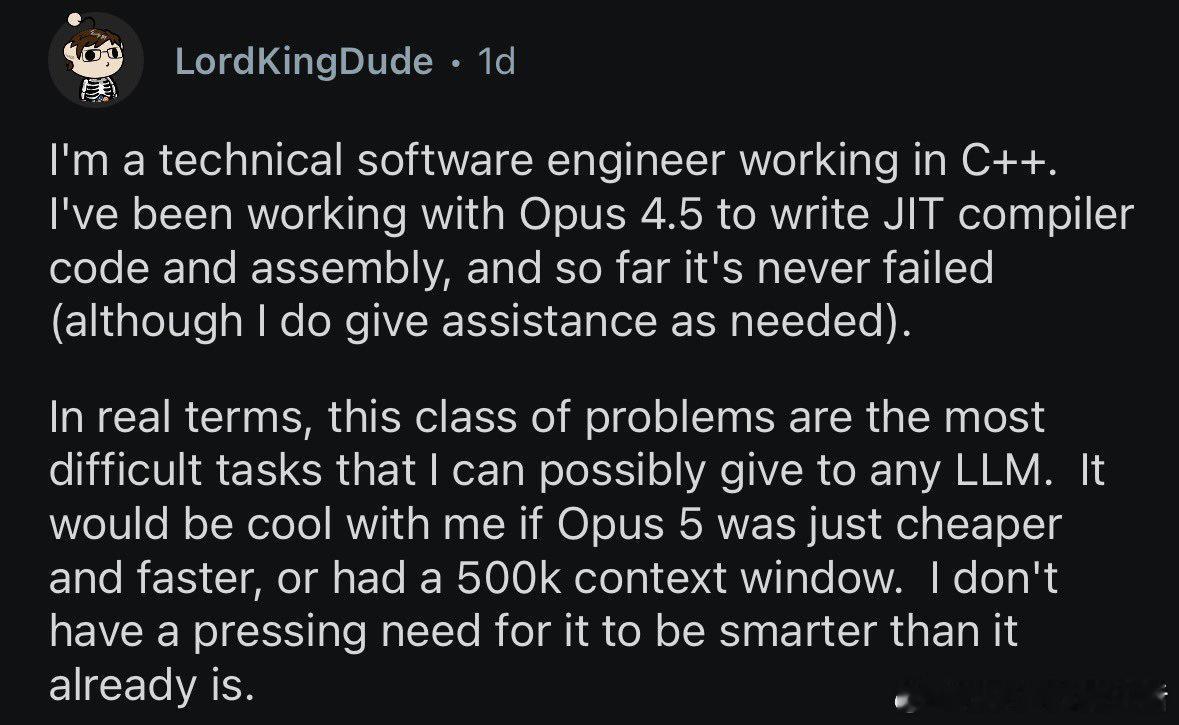 当AI的智力跨越了某个临界点，开发者对其进化的诉求正在发生根本性的位移。一位深耕