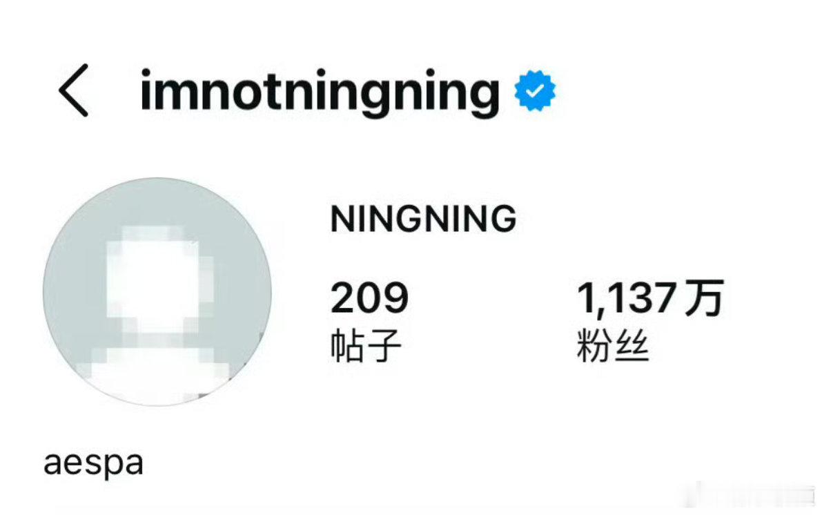 宁艺卓ins头像打码 宁艺卓ins主页头像模糊打码宁艺卓头像打码了 ​​​