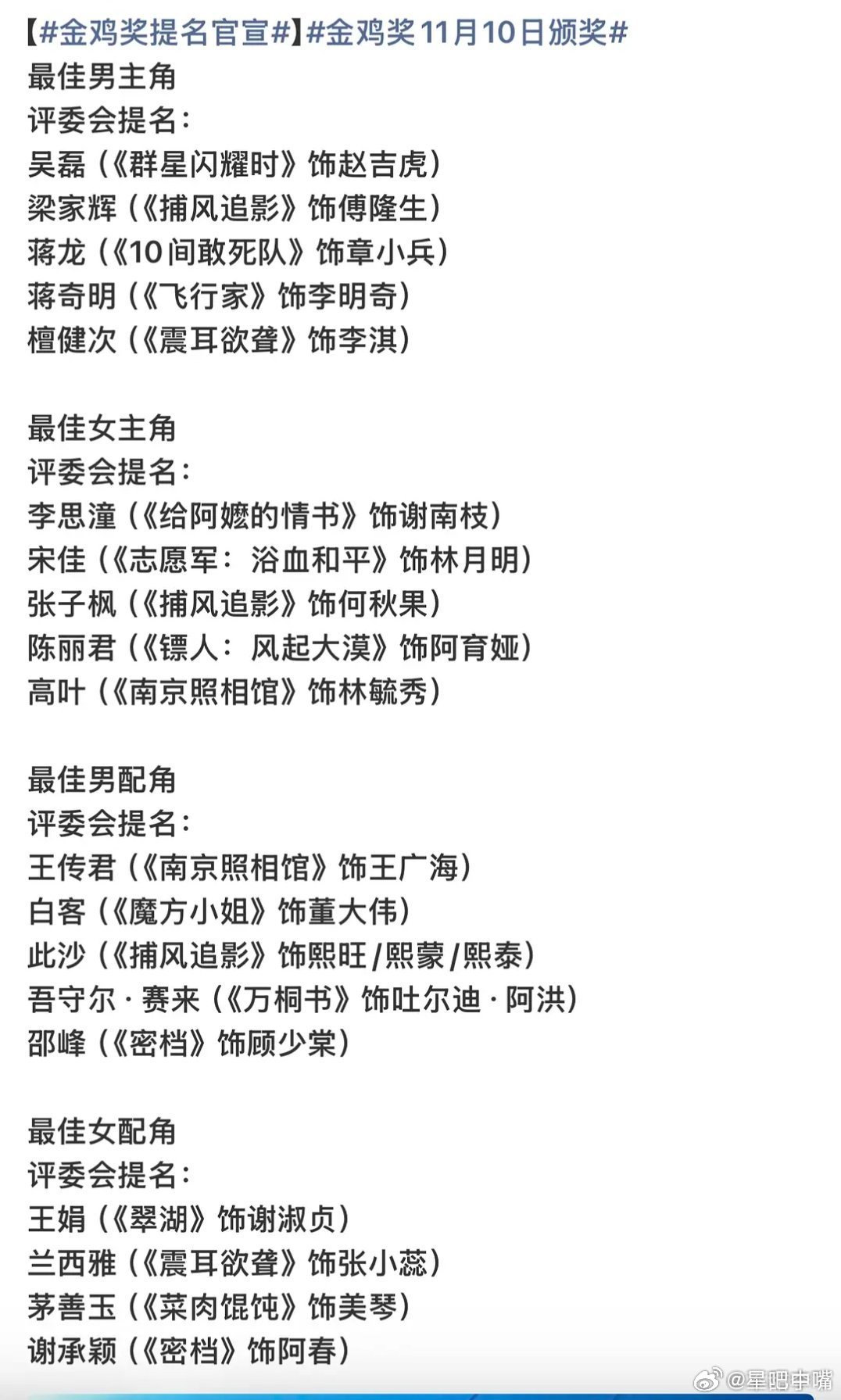 志愿军女主 张子枫金鸡奖槽点太多了！宋佳女配能报女主[允悲]！张子枫捕风捉影欠佳