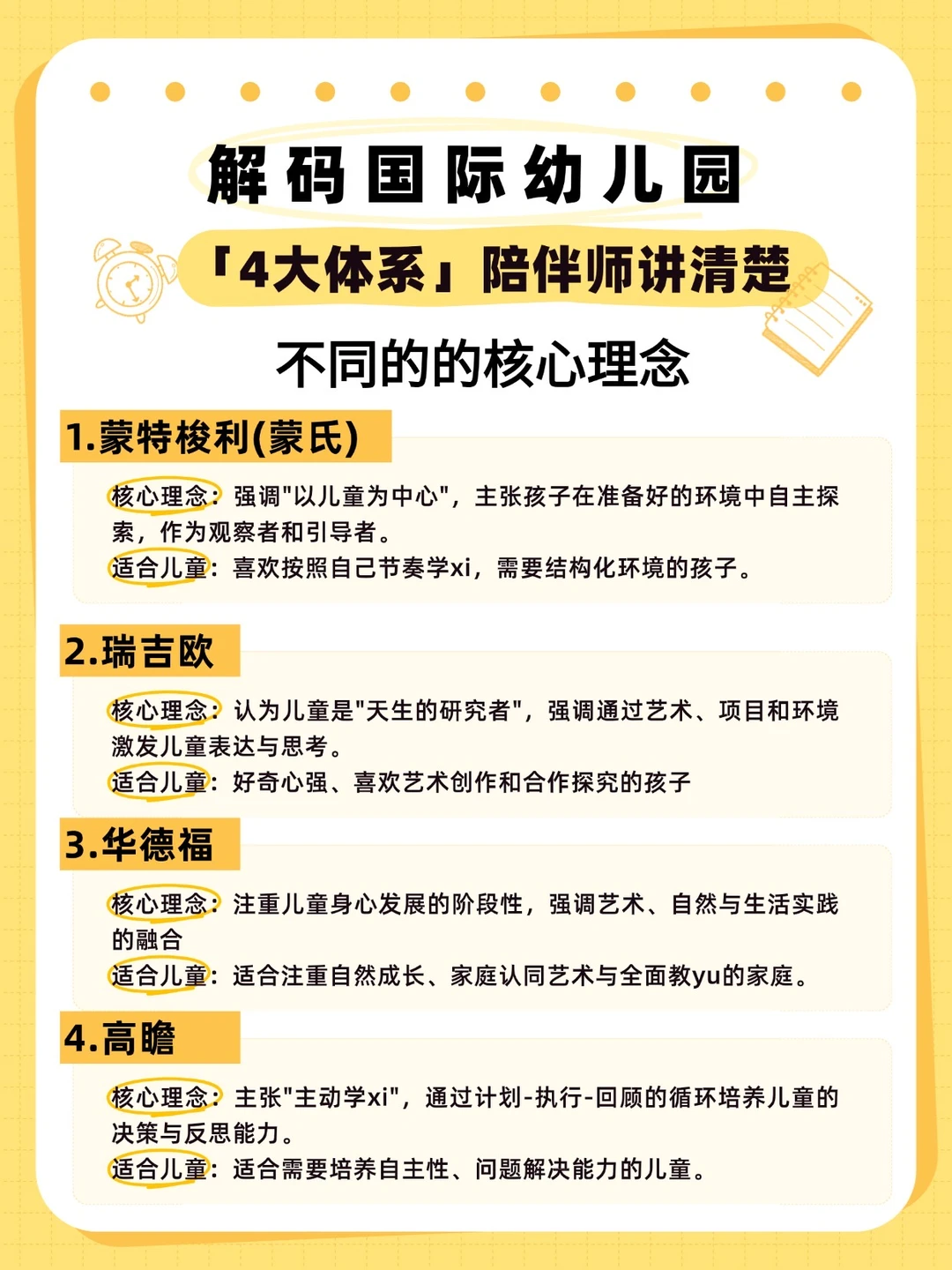 一篇讲清楚国际幼儿园四大体系‼️直接划重点