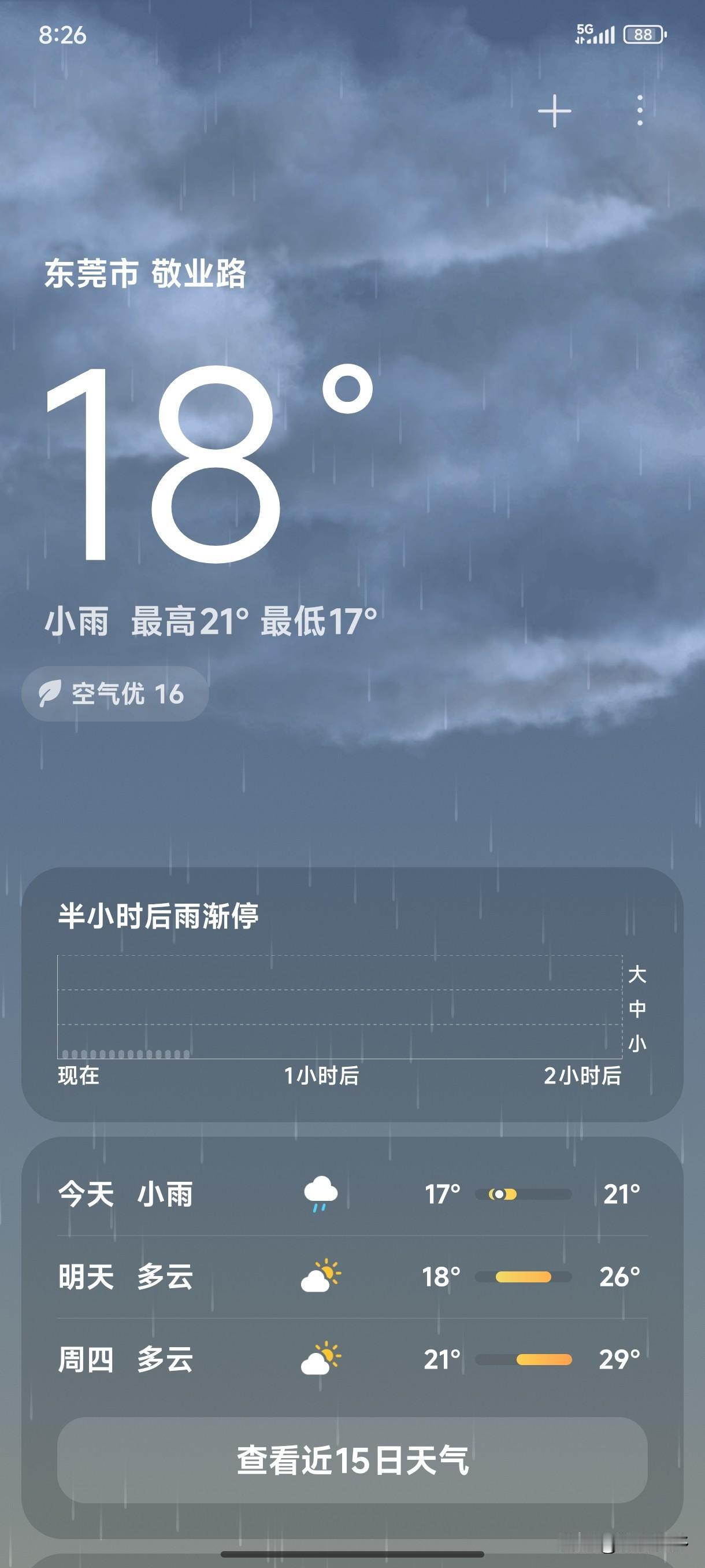 东莞的冬天如同北方的秋天！