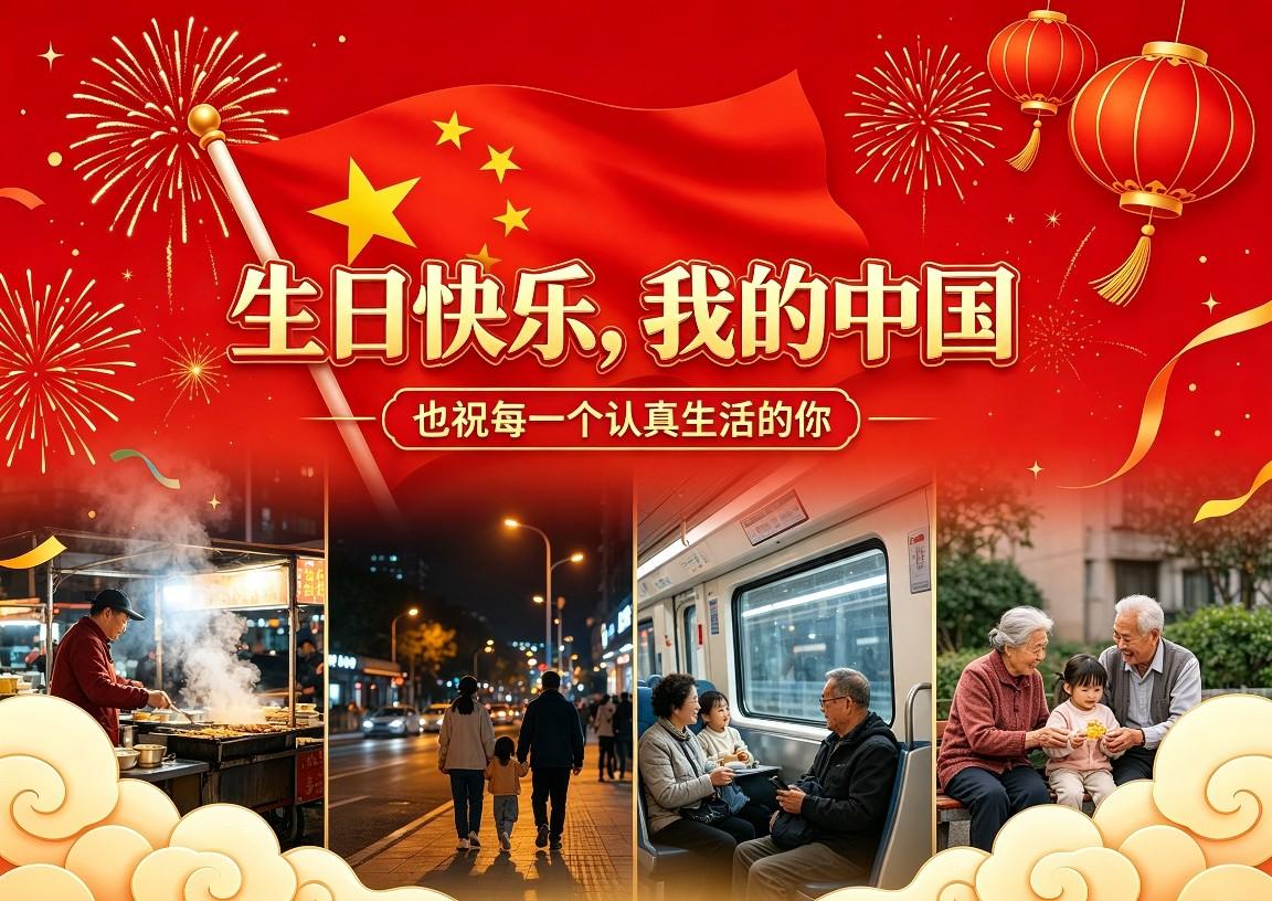 国庆这天，不写山河浩荡，不写宏大篇章。
 
只想用最温柔的小诗，祝福祖国，
也致