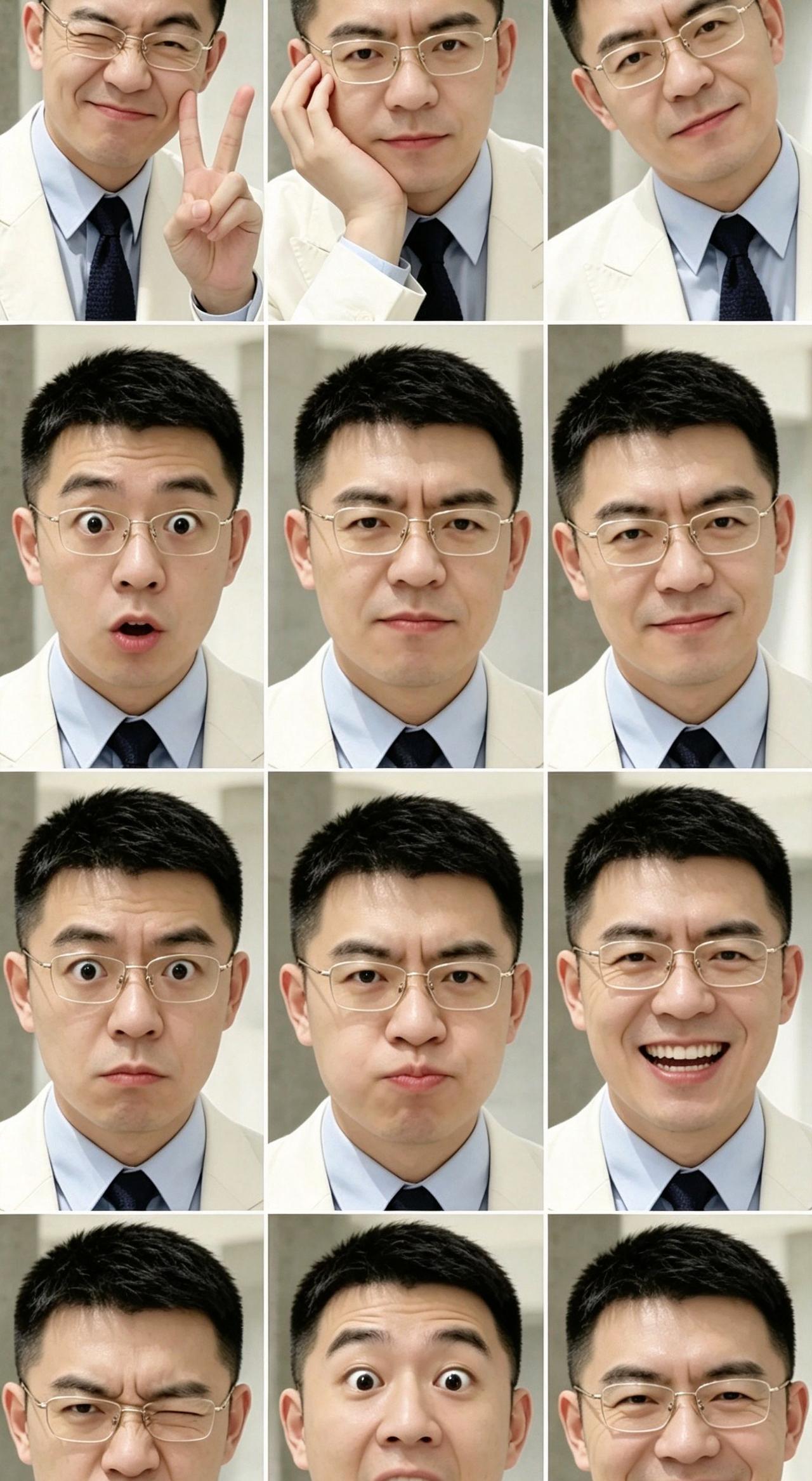 🤯这九宫格表情杀疯了！一本正经下藏着多少戏精灵魂？每个框都是生活的表情包啊～