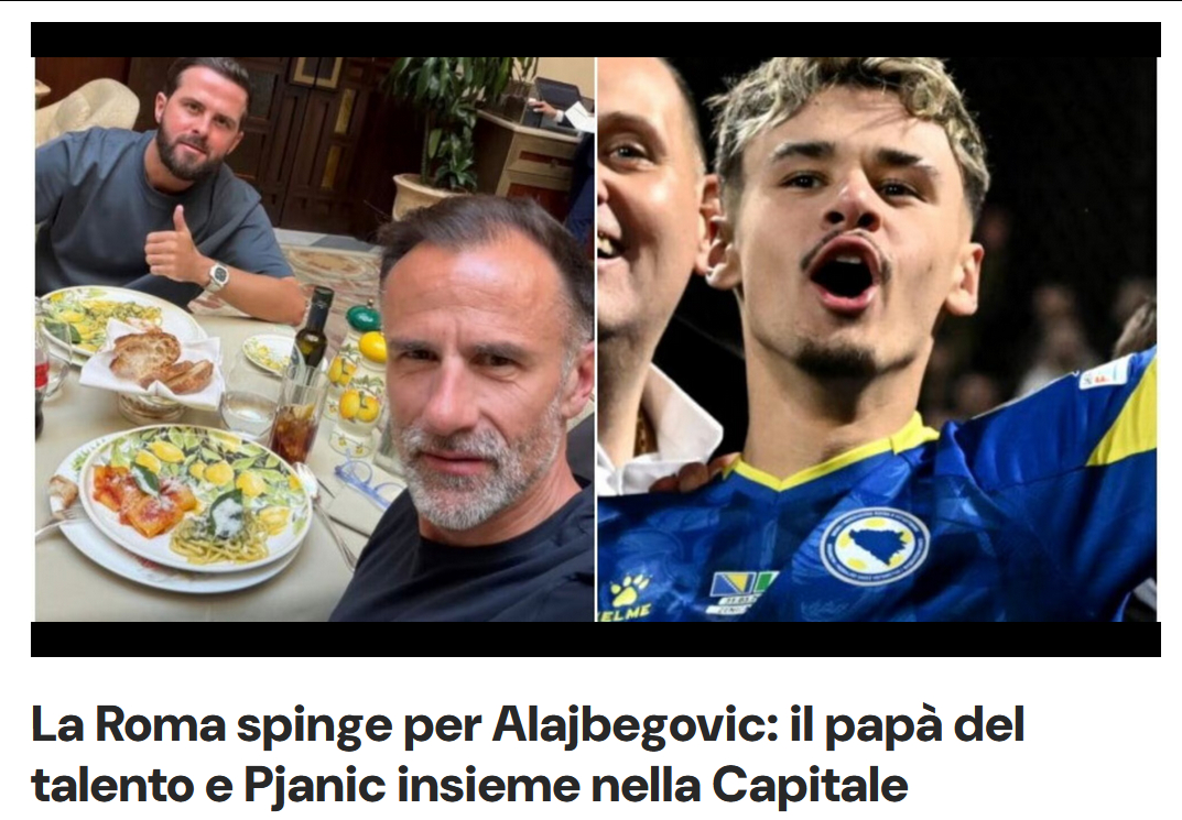 罗体Aliprandi这两天重点报道了罗马-阿拉伊贝戈维奇，大概就是球员父亲造访