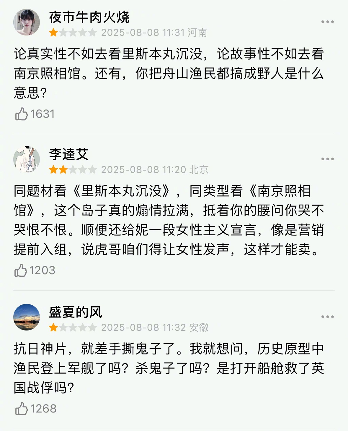 《东极岛》口碑两极分化得很严重啊[晕] ​​​