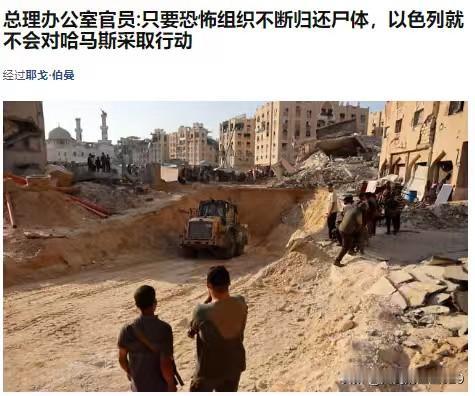 只要恐怖组织不断归还尸体，以色列就不会对哈马斯采取行动——以色列总理办公室官员表