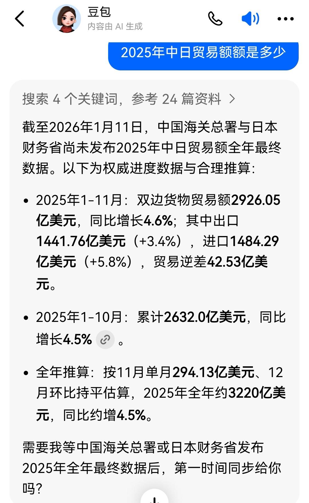 去年中日贸易额再创新高，年增幅4.5%，总额达到3220亿美元，约2.25万亿人