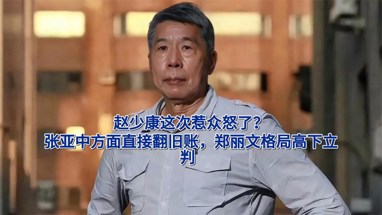 赵少康这次惹众怒了？张亚中方面直接翻旧账，郑丽文格局高下立判