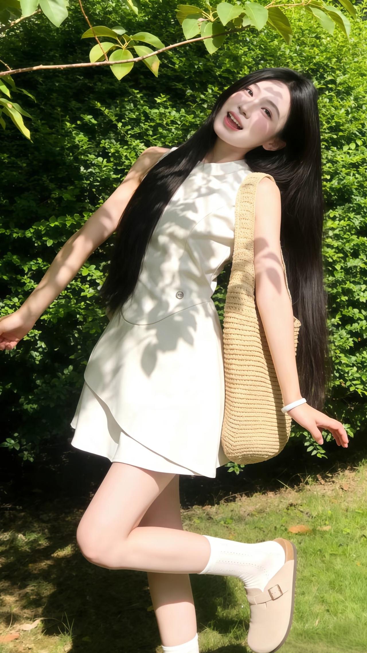 阳光下的甜美少女