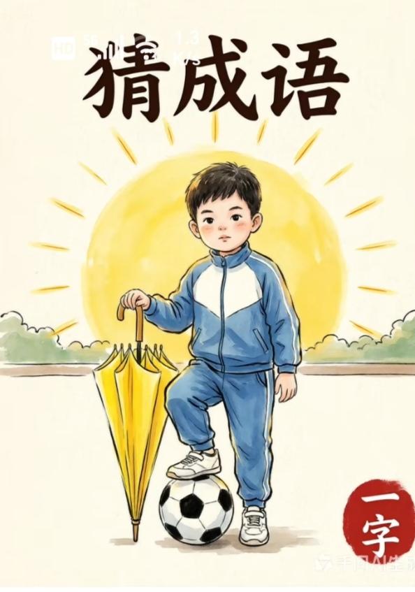 根据图意，图文并茂在展示，谐音猜个成语来。温馨提示：太阳（日头）
