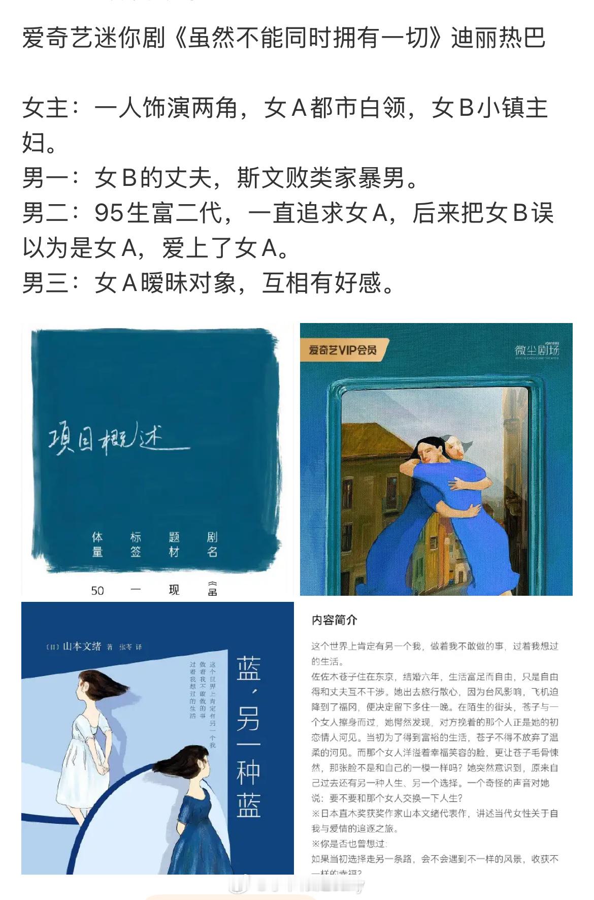 🍉爱奇艺迷你剧《虽然不能同时拥有一切》迪丽热巴 ​​​