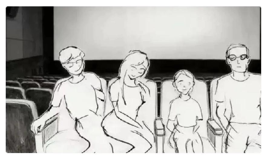 有些女人胆子能有多大，一个女的带老公和儿子看电影，把情人约上了，她和情人

还坐