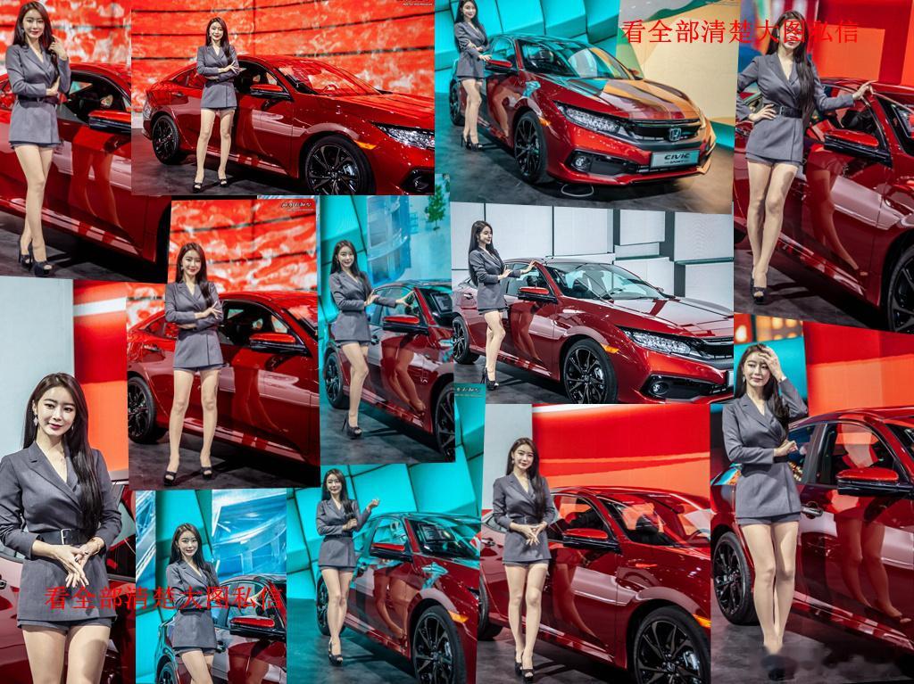 鱼嘴高跟肉丝车模,... 