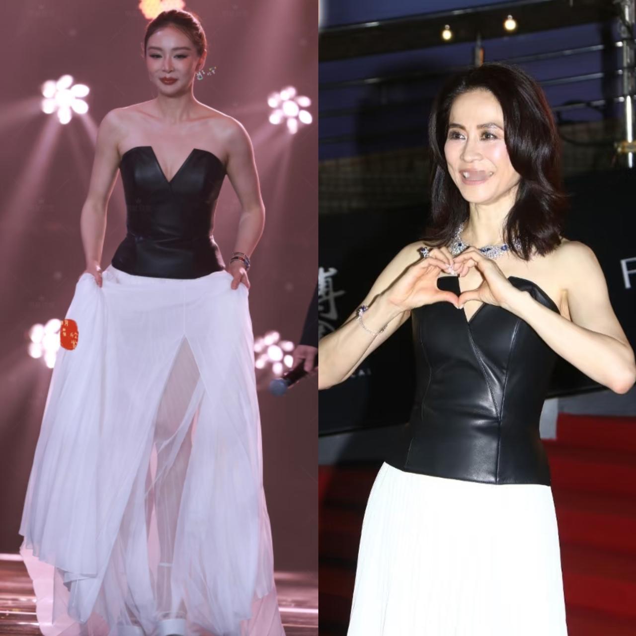 女人最怕撞衫，

谁撞衫谁尴尬。

就连女明星也不例外。

不信你就看高叶和宣萱