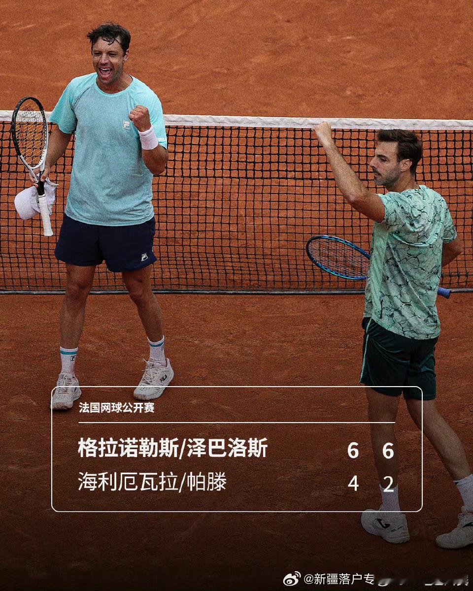 🇪🇸格拉诺勒斯/🇦🇷泽巴洛斯成功卫冕🏆法网🇫🇷男双冠军🏆🔥法网