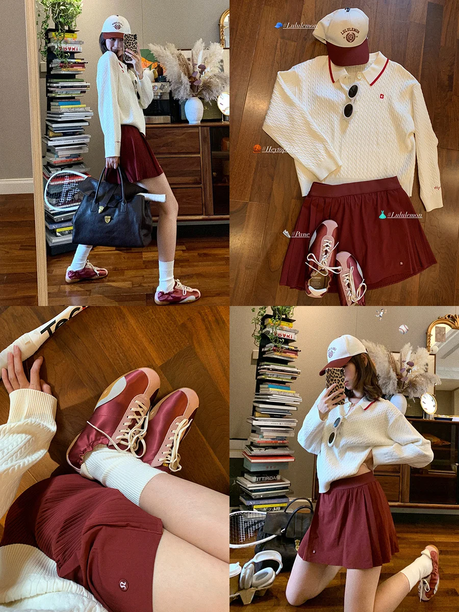 Burgundy outfit🍷♥️丨时髦老钱运动风混搭