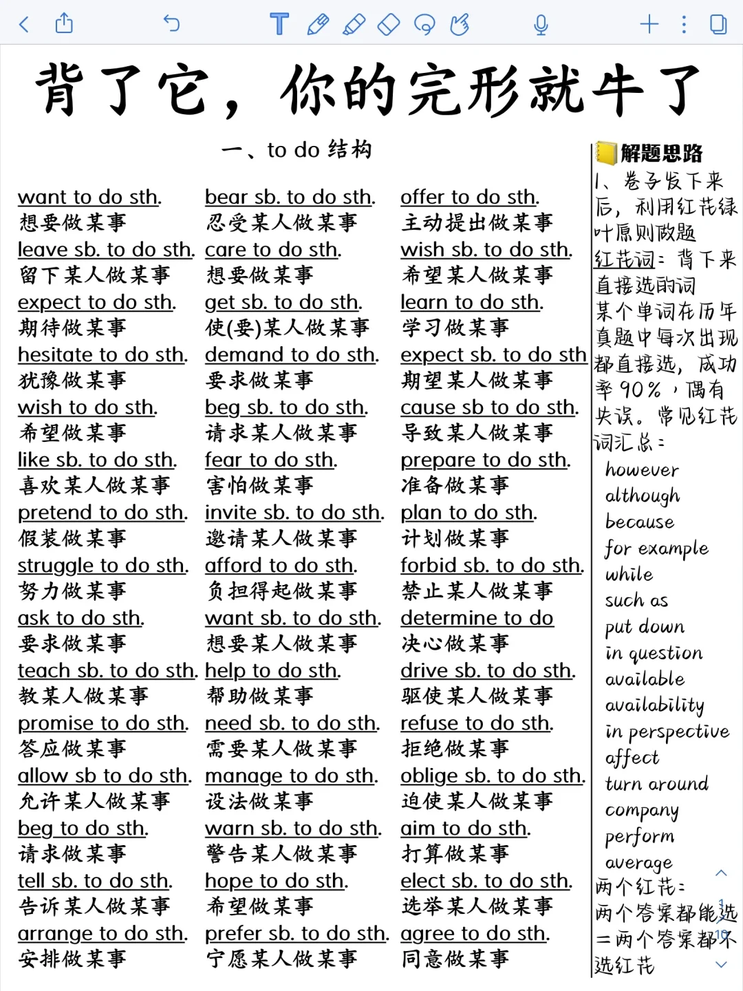 背完这些，你的完形填空就厉害了！英语稳了