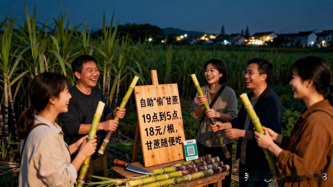 这操作，你想体验 “合法做贼” 的快乐吗？浙江绍兴一块 “可偷甘蔗地” 成了网红