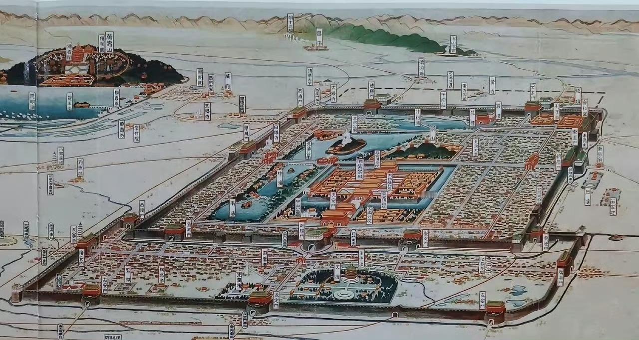 1928年日本绘制的北京全景图，细节拉满到可怕！为了侵华，日本用30多年时间，派