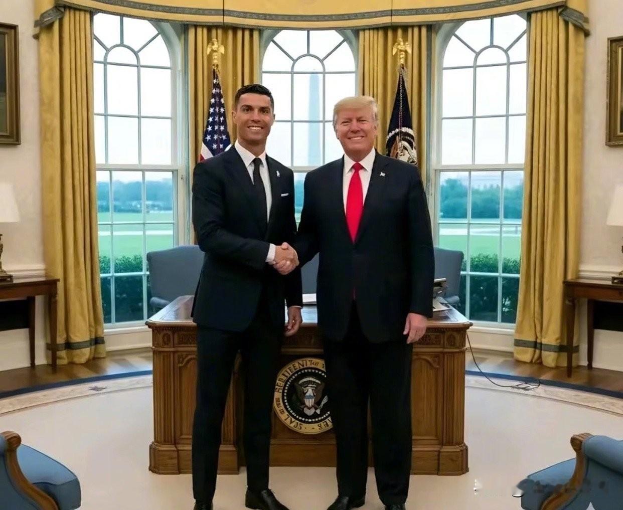C罗在白宫参加晚宴，马斯克也在特朗普正式接见C罗 ​​​