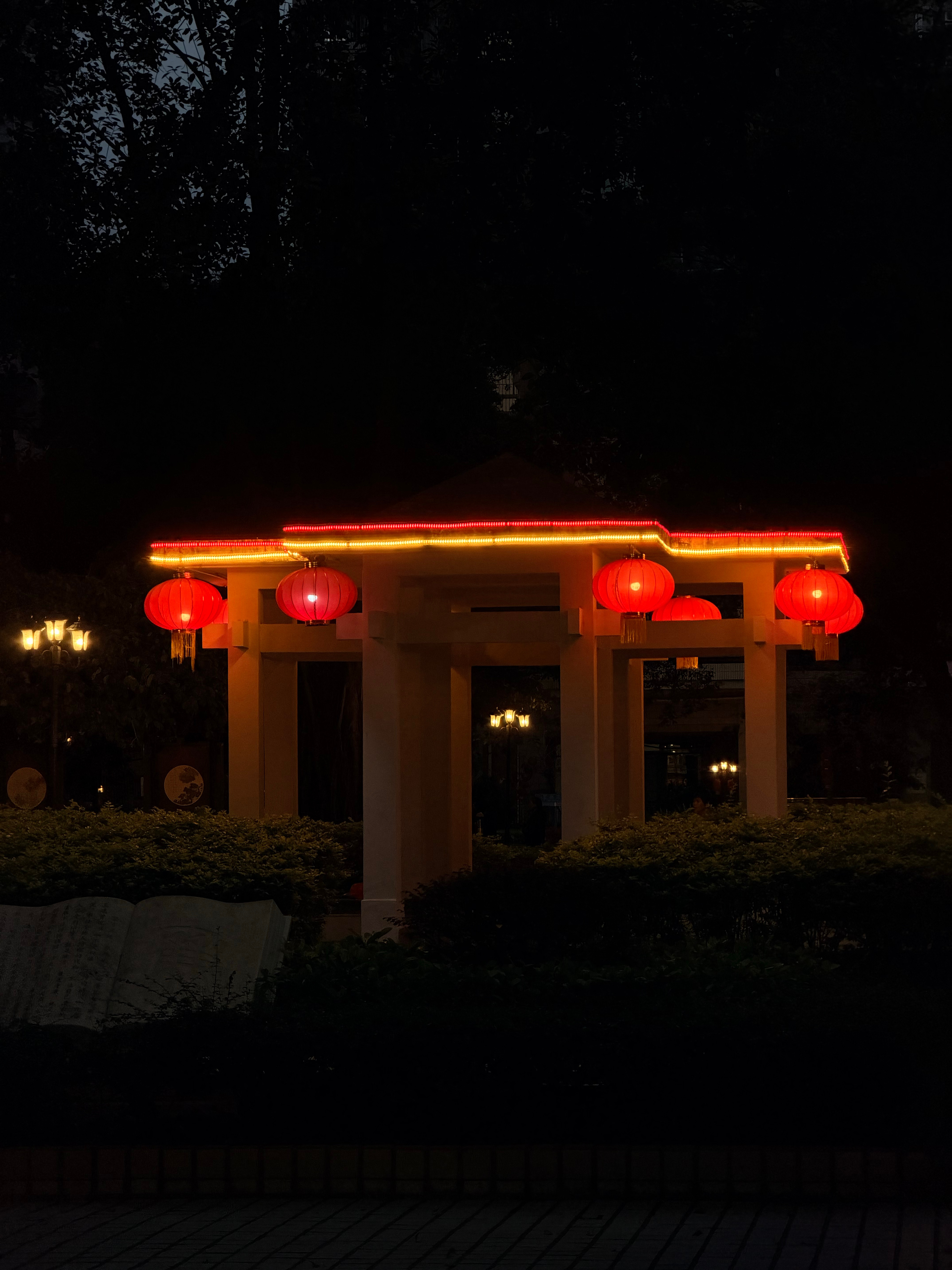 小区物业很严格，十五过完就撤下了灯笼🏮 