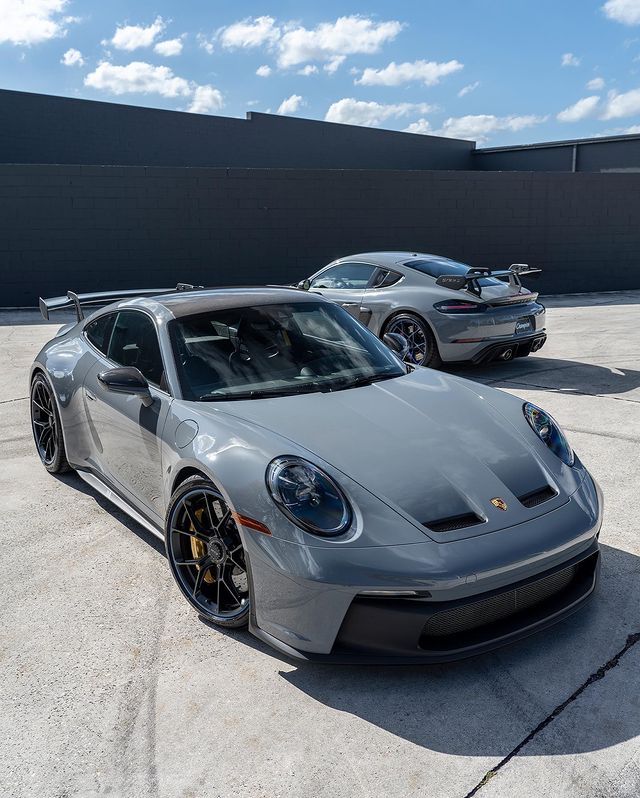 Arctic Grey Porsche GT car 💨💨#保时捷911##
