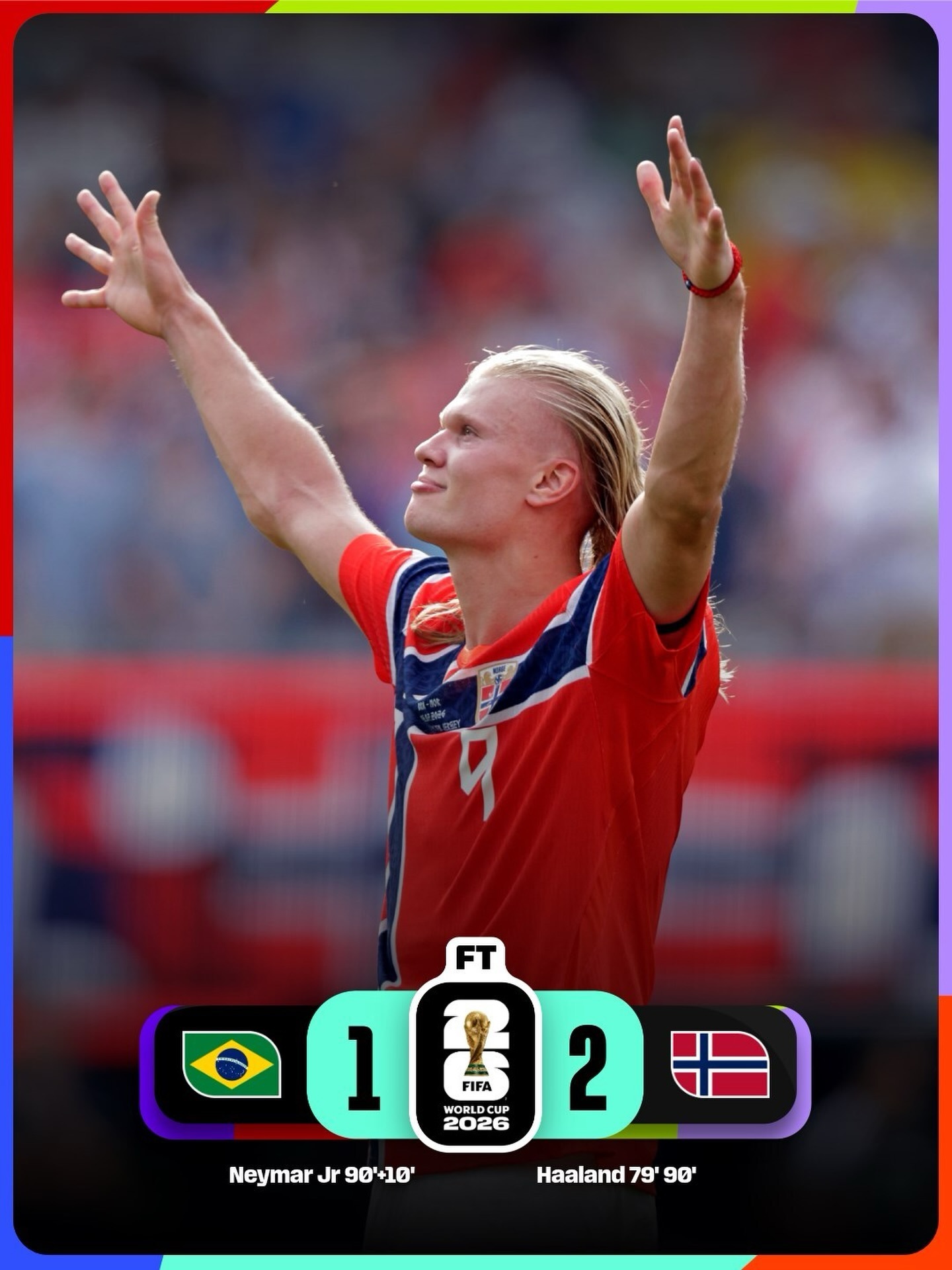 【第③场1/8决赛】 世界杯 巴西🇧🇷1：2负于挪威🇳🇴队，无缘八强。❌