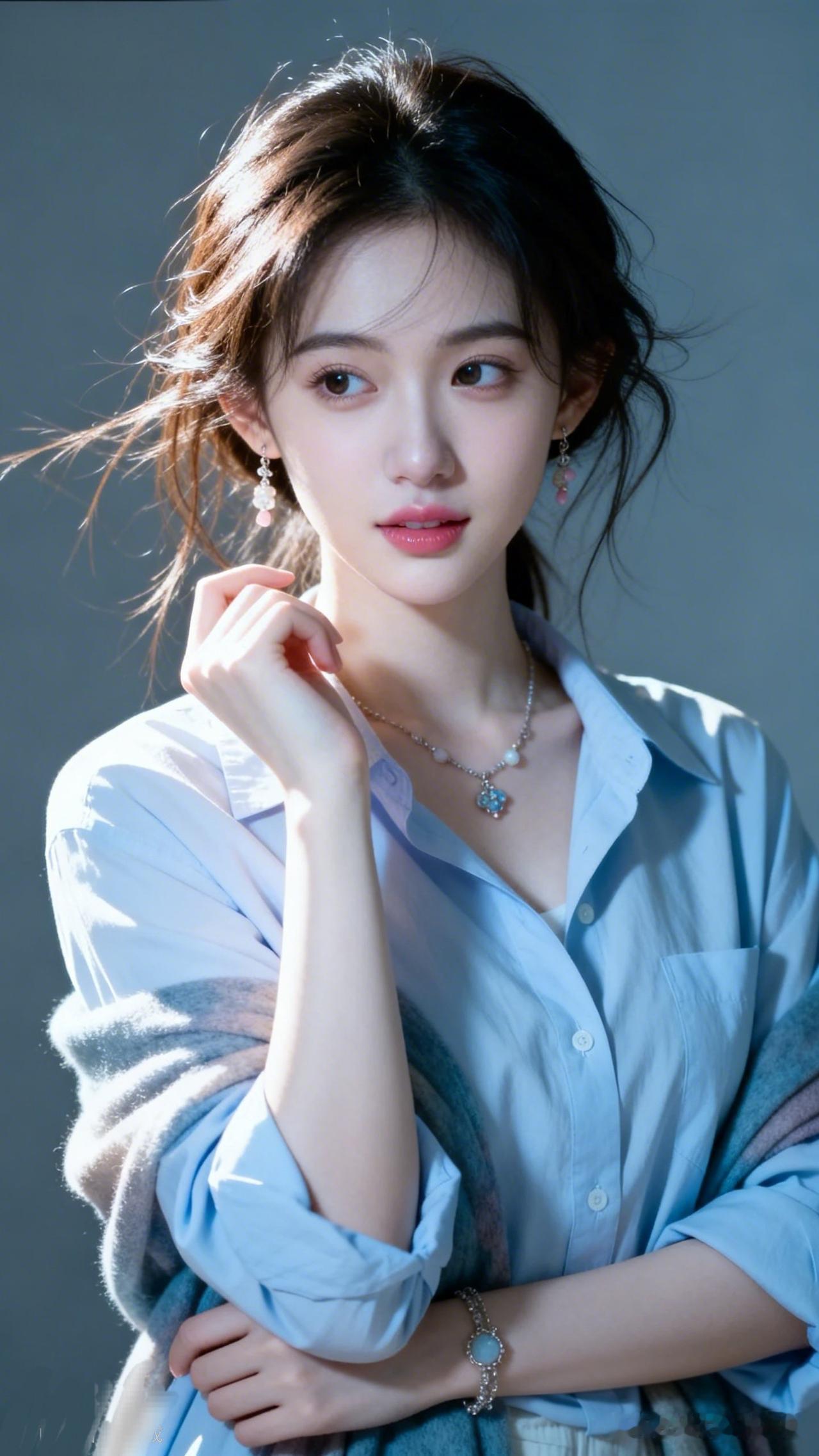 温柔蓝调，少女心事，轻抚发梢，静谧时光。