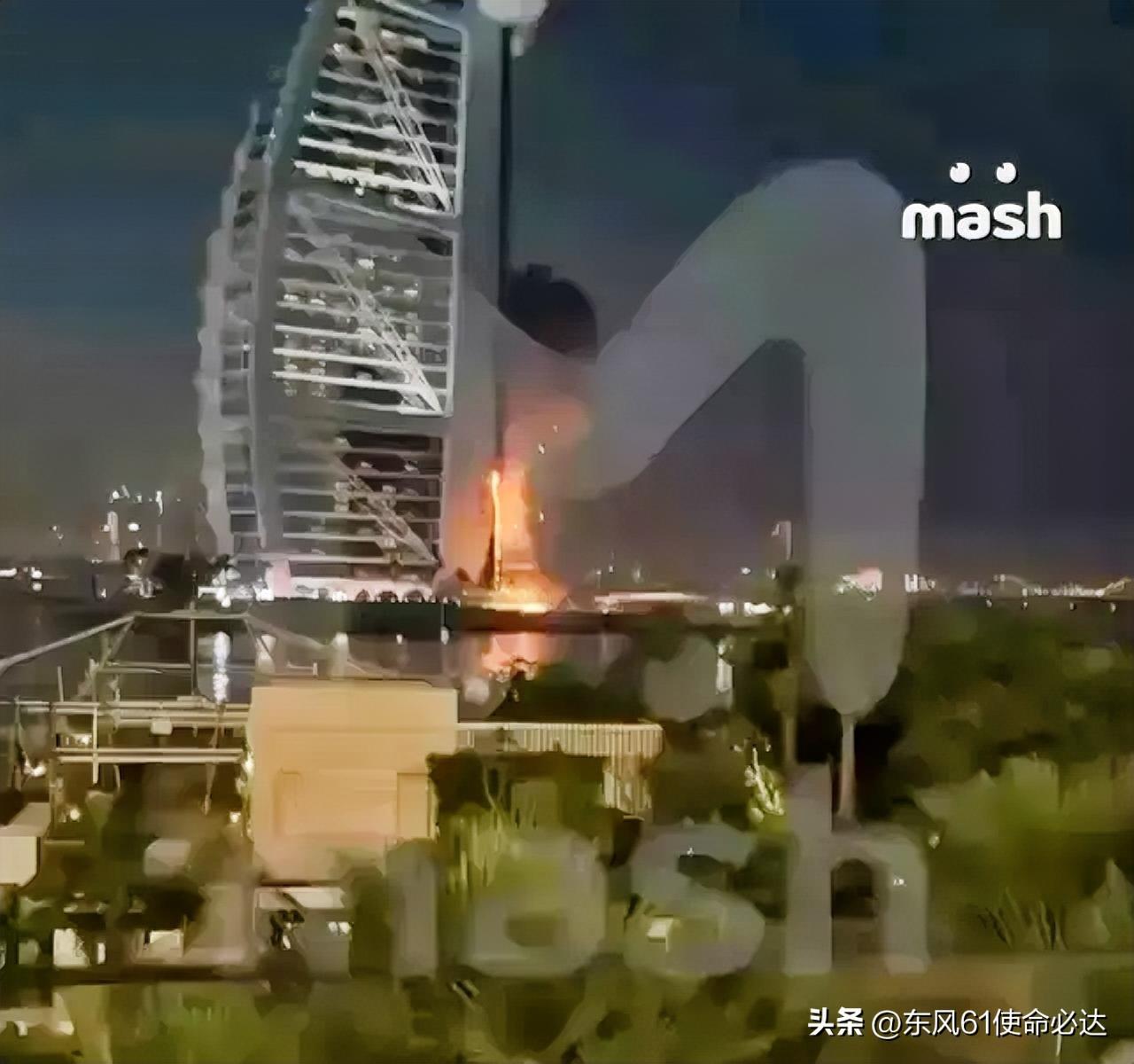 阿联酋迪拜的地标—七星级帆船酒店，被伊朗无人机击中！	阿联酋大喊：mmp，老子又