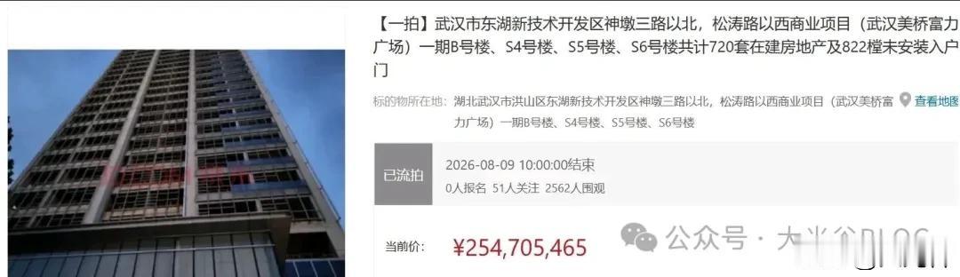 降价400万依旧无人接盘！光谷中心城美桥富力广场一期二拍再度流拍

光谷中心城核