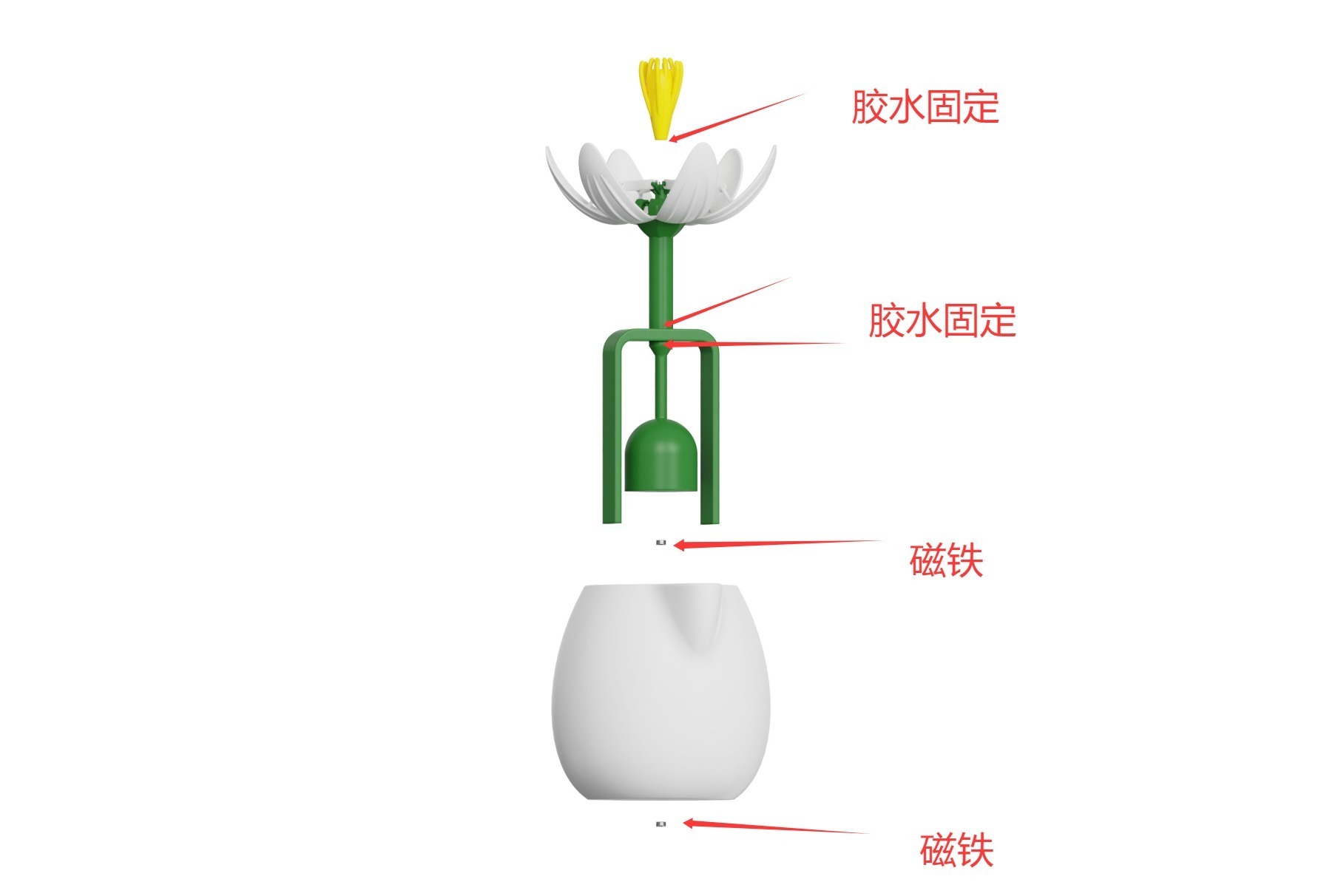 昨天母亲节给妈妈做了一个小水壶。不加水花是闭合的。加水就开花。倒掉水继续闭合。今