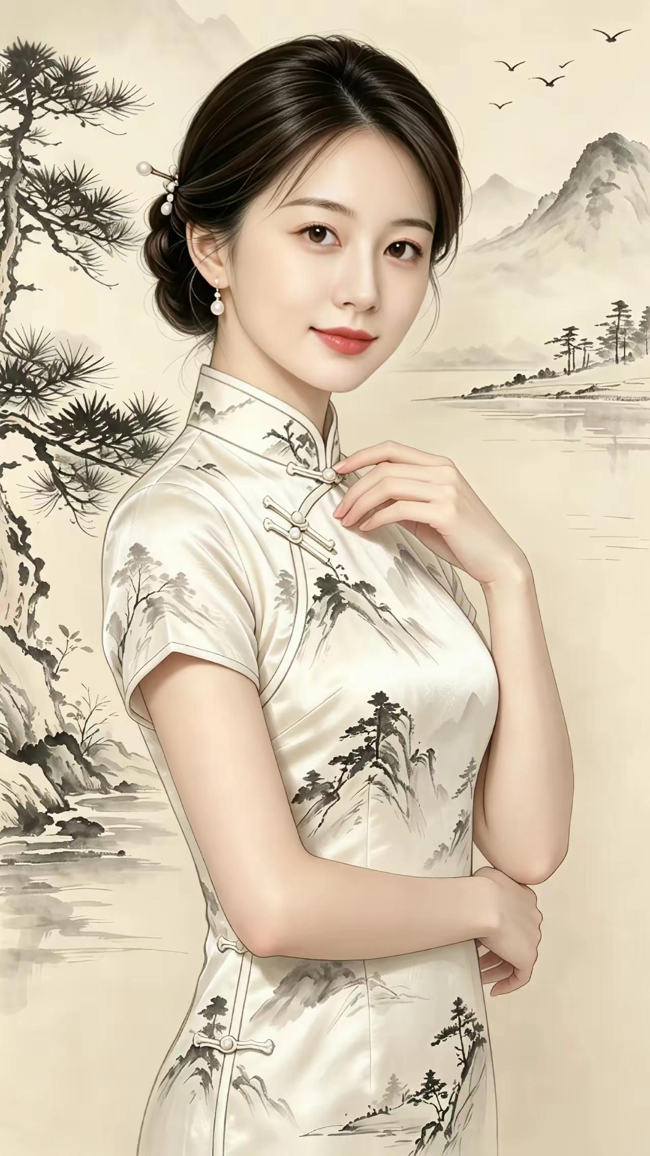 山高水长，美人如画。