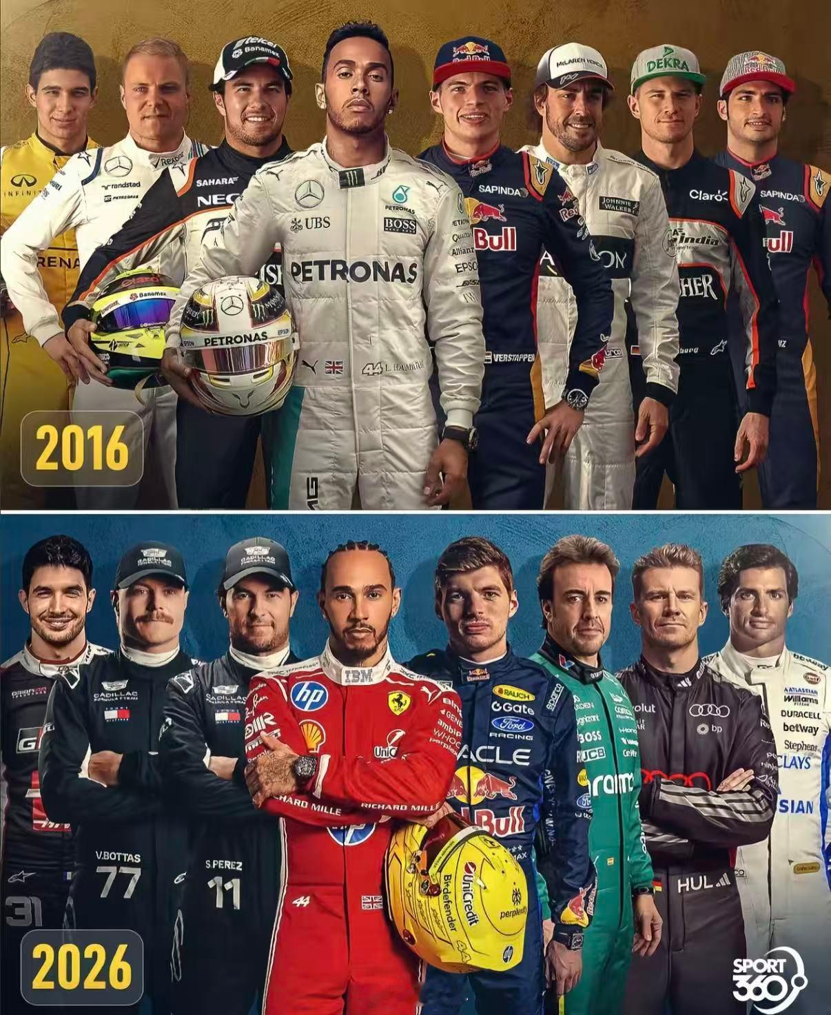 2016-2026还在闱场中8位司机F1