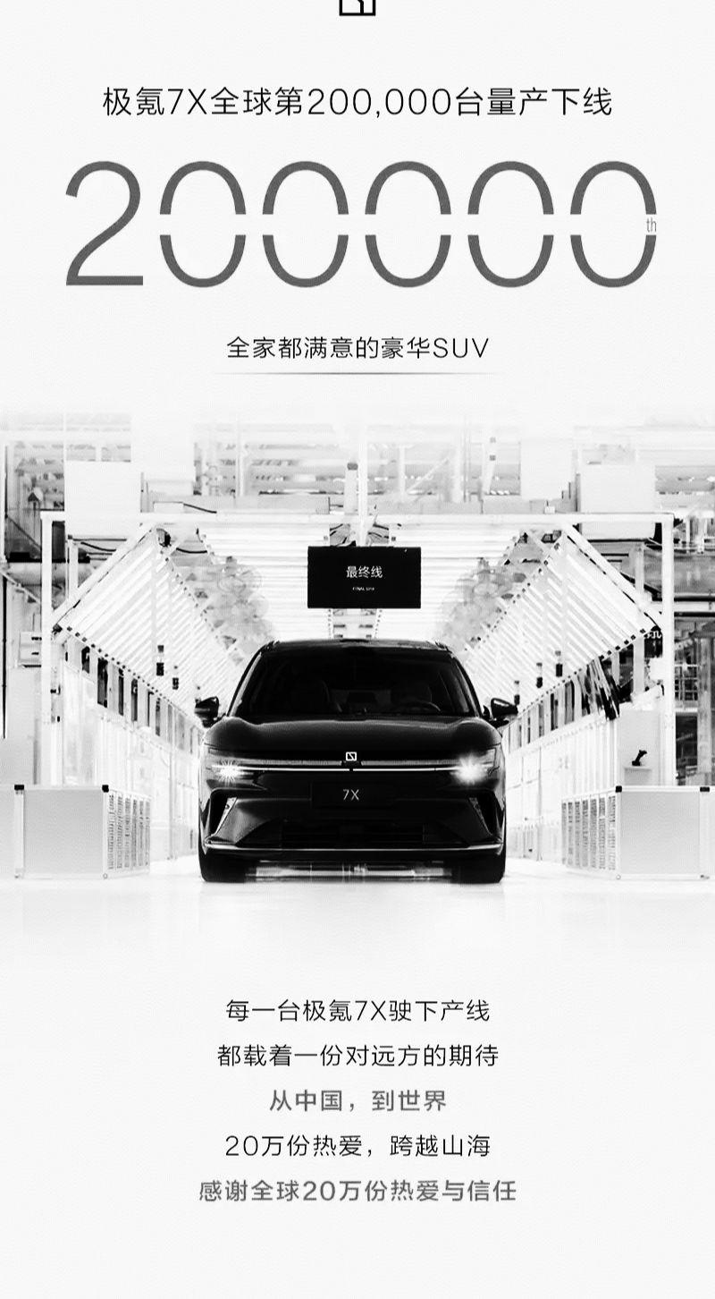极氪7X全球第20000辆新车下线！极氪💪
新能源汽车市场竞争 极氪7x 认真