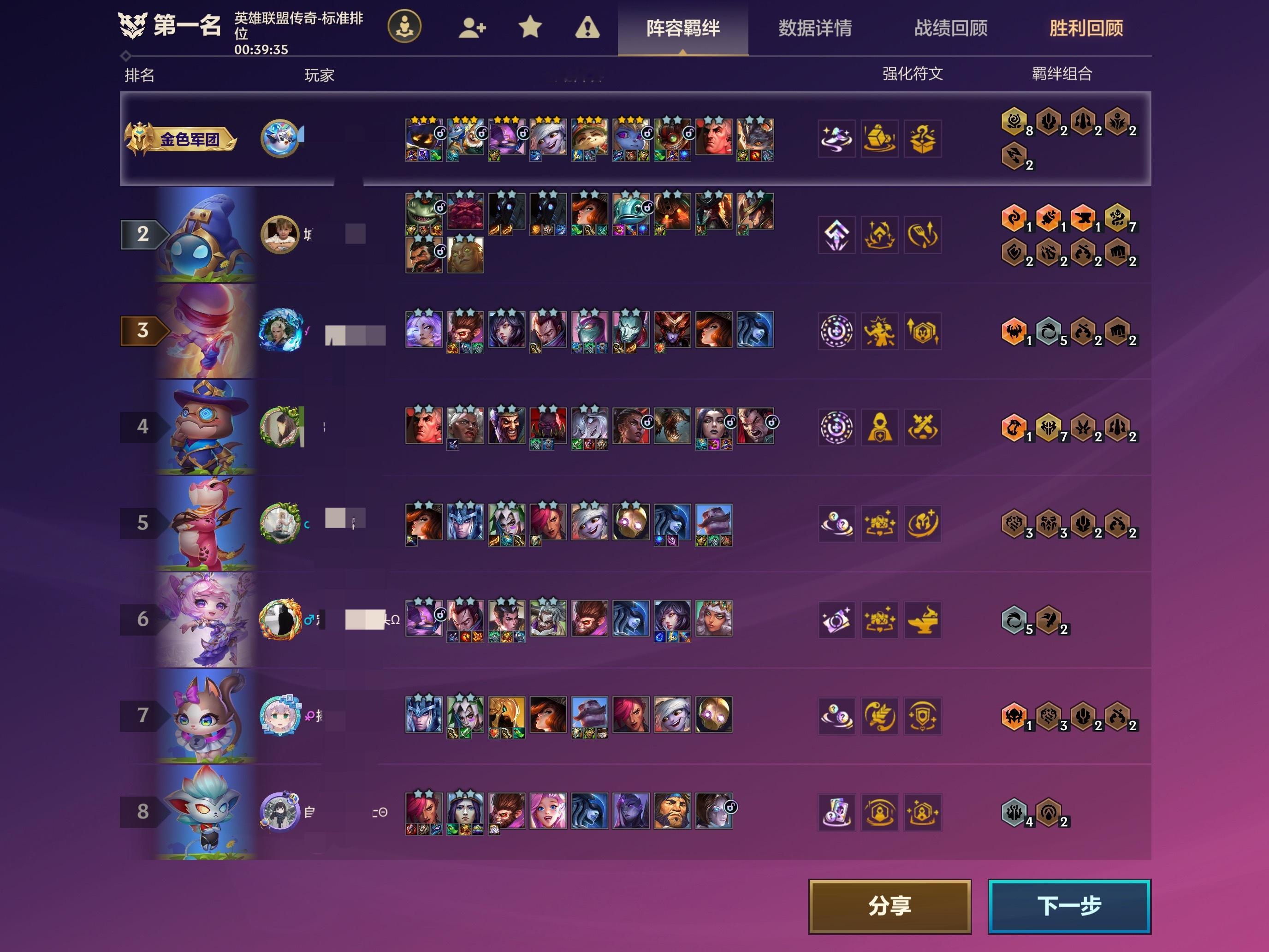 金铲铲吃一把鸡可真的太难了终于靠约德尔人的快速升级赢了一把