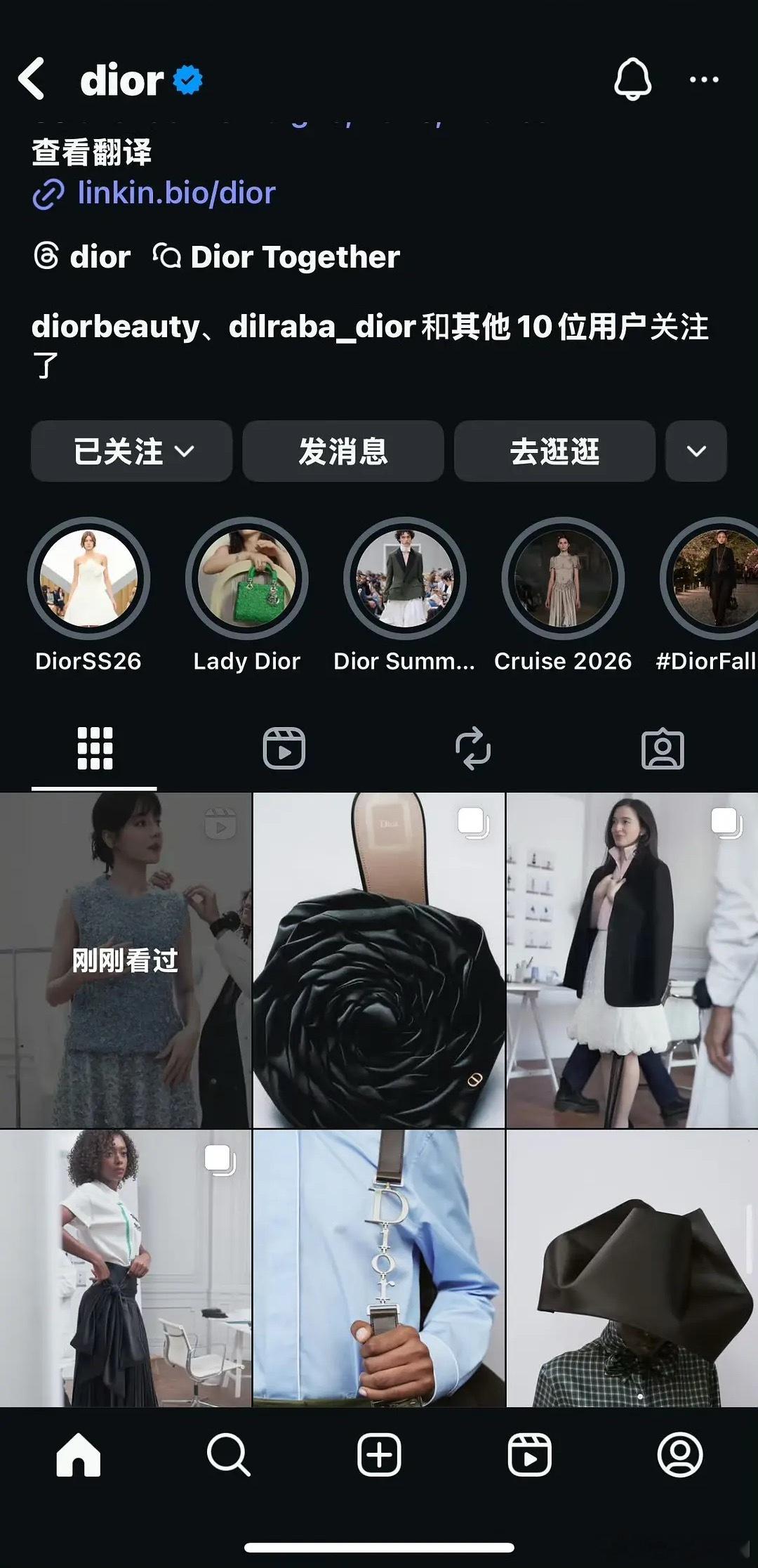 迪丽热巴INS被Dior单独认领了 ​​​