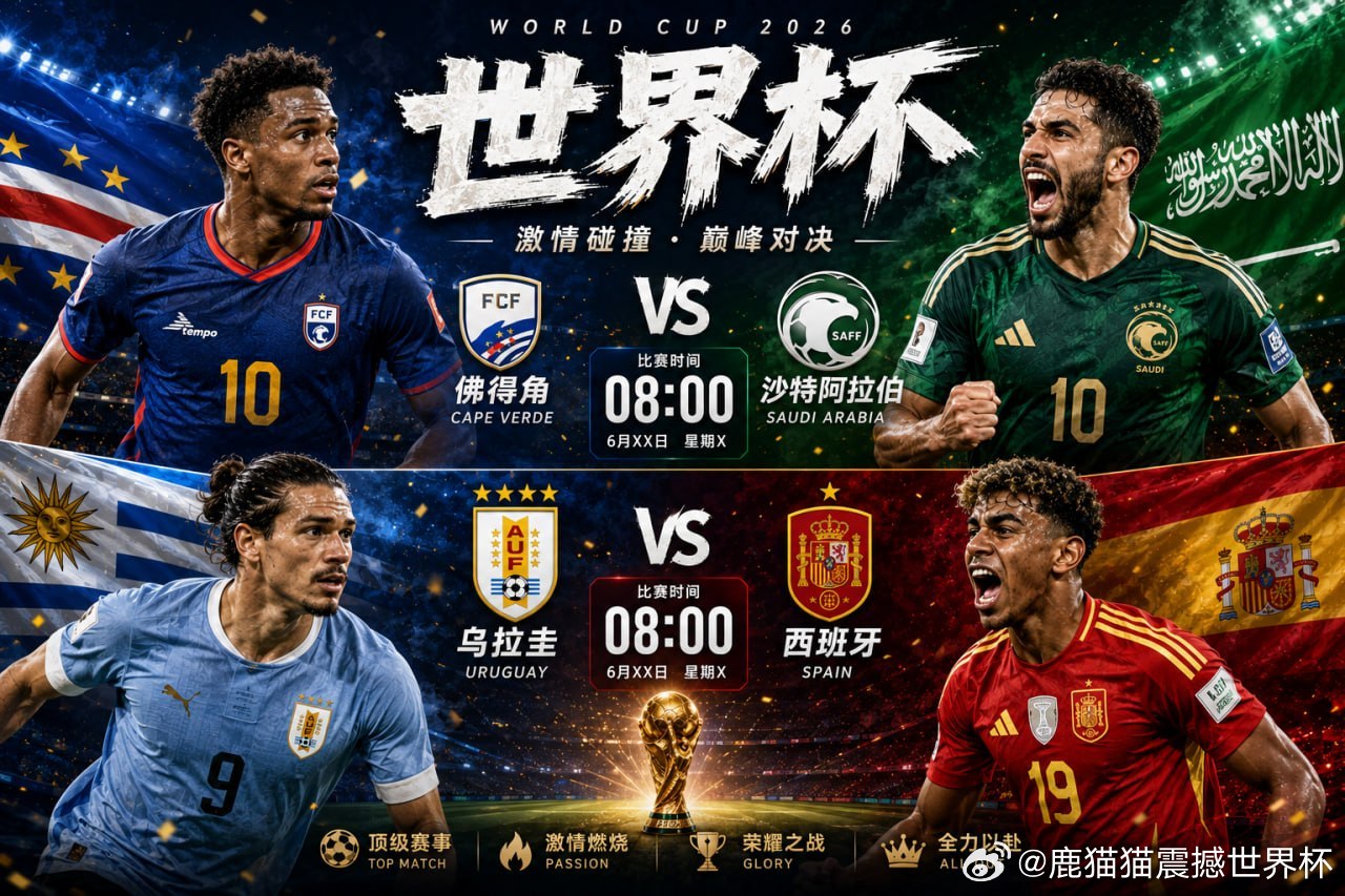 🏆 世界杯双重焦点战！⏰ 08:00🇨🇻 佛得角 VS 沙特阿拉伯 🇸?