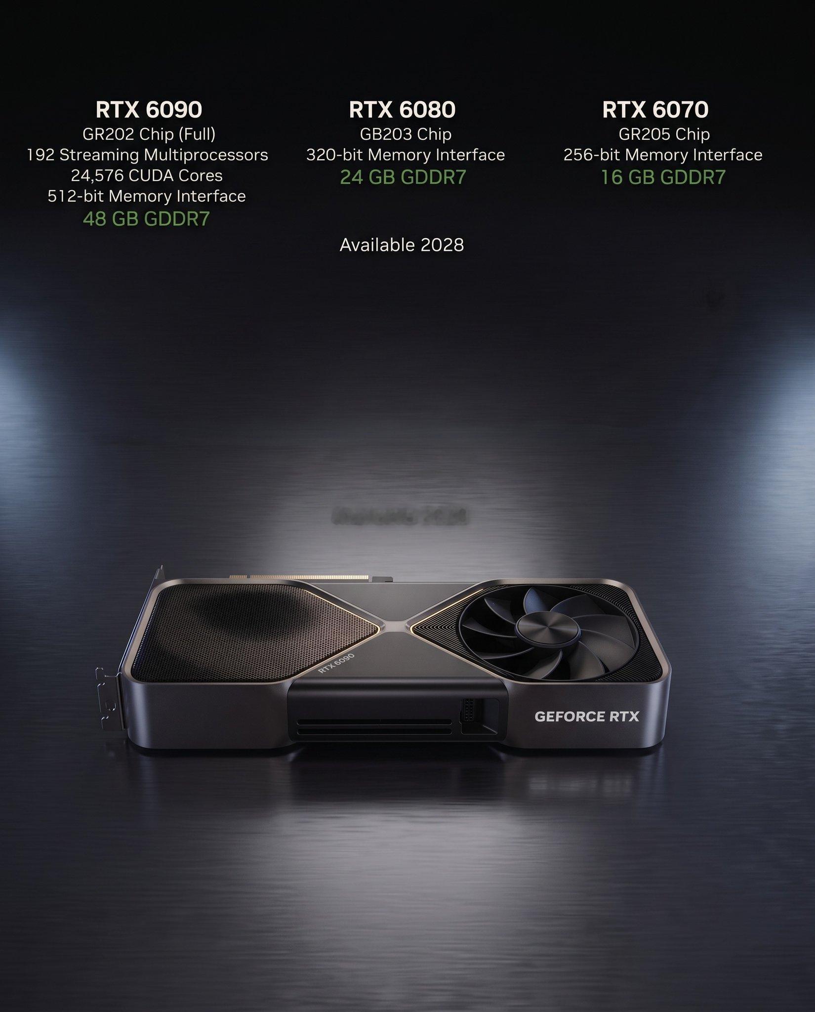 GeForce RTX 60 系列显卡推迟至 2028 年发布，这直接与高密度 