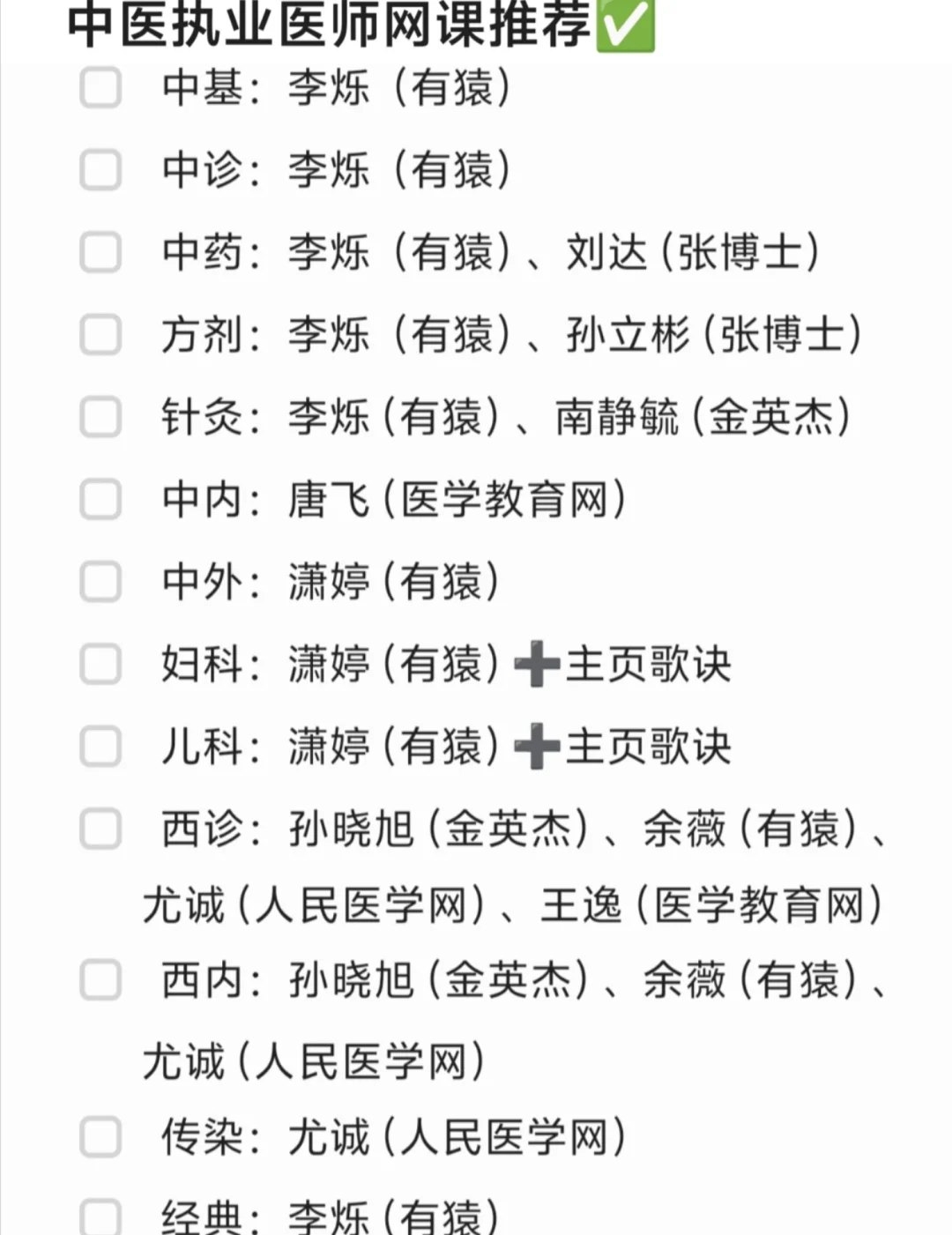中医执业医师网课推荐