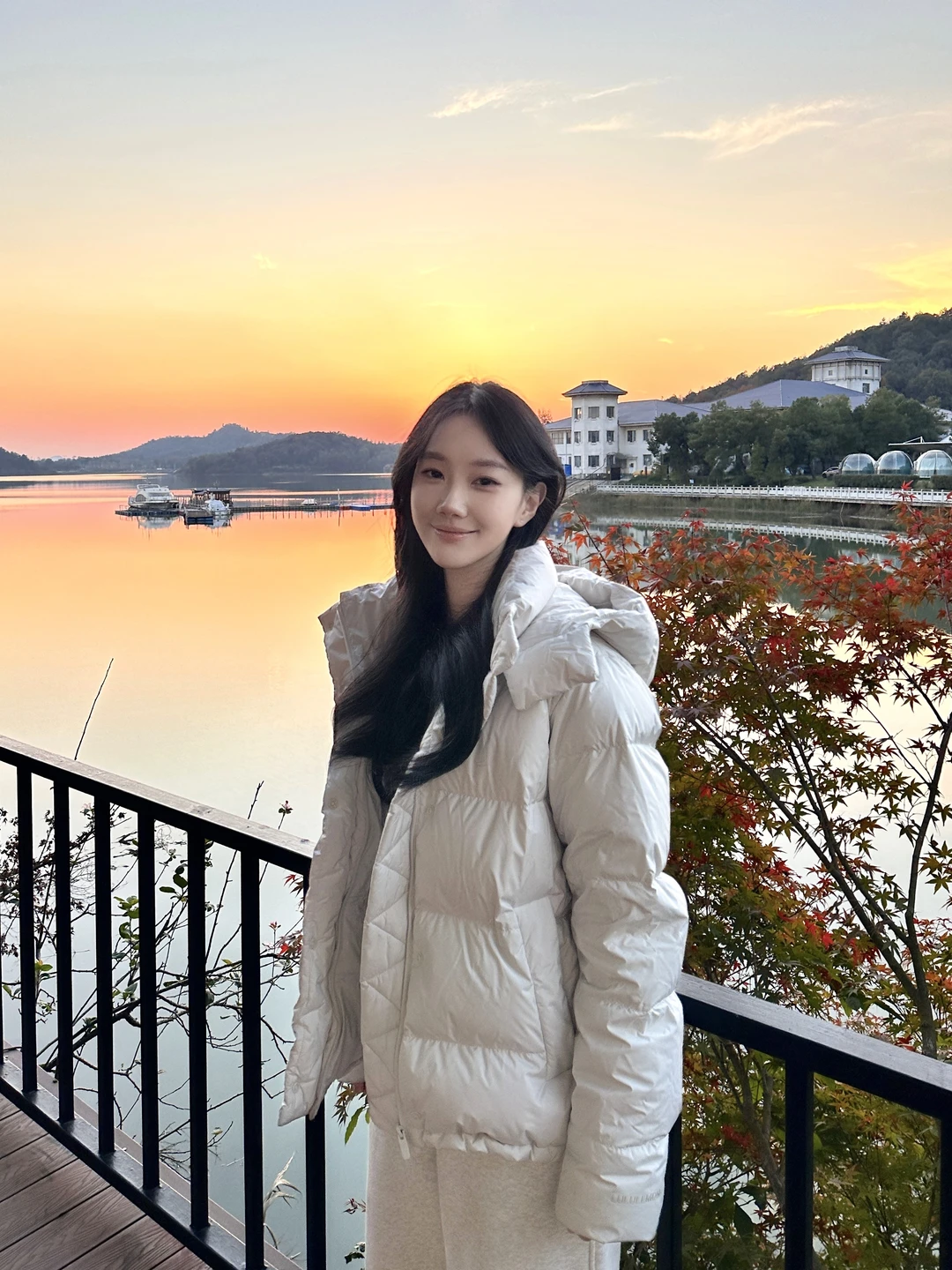 好爱湖边日落！🌄