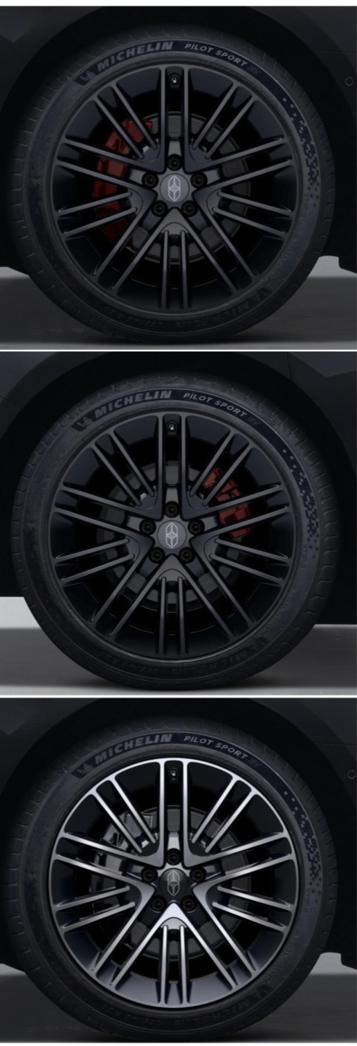 没有意外的话，享界会上这两个新轮毂，都支持黑曜套件版，个人觉得第一款非常帅。 