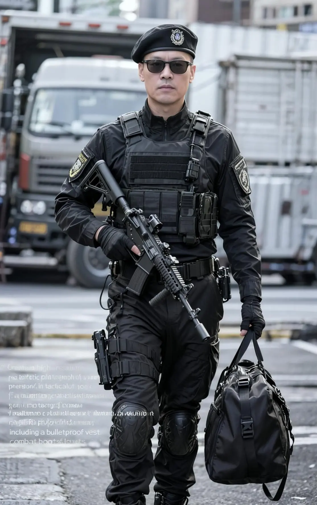 AI坚毅特警写真 帅气出场 男士造型 气场强大 王者归来