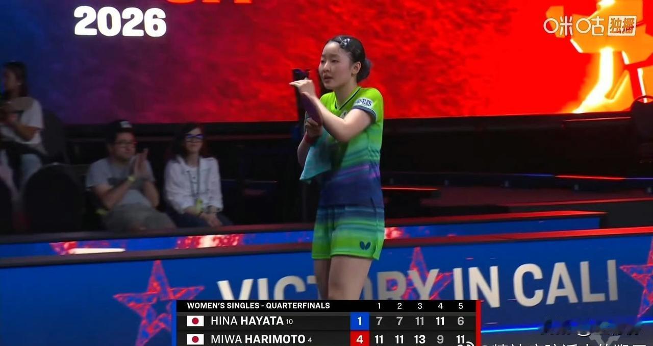 张本美和🇯🇵4比1早田希娜（7，7，11，-9，6）
晋级2026WTT美国