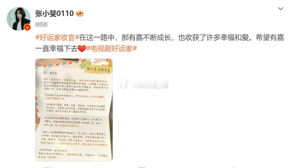 张小斐发长文告别郝有嘉 