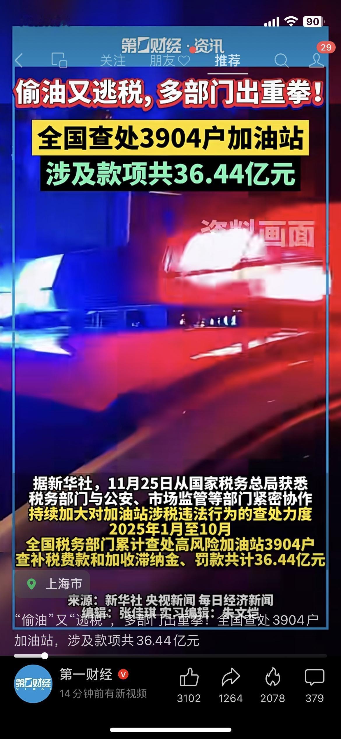 3904家加油站被端了！偷油+逃税，36亿窟窿被堵死，车主：早该查了！
今天看到