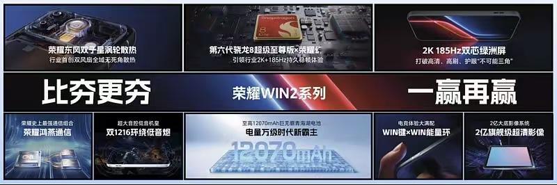 荣耀WIN2系列散热起飞持久输出，2K 185Hz全开也稳得住

2K分辨率与1