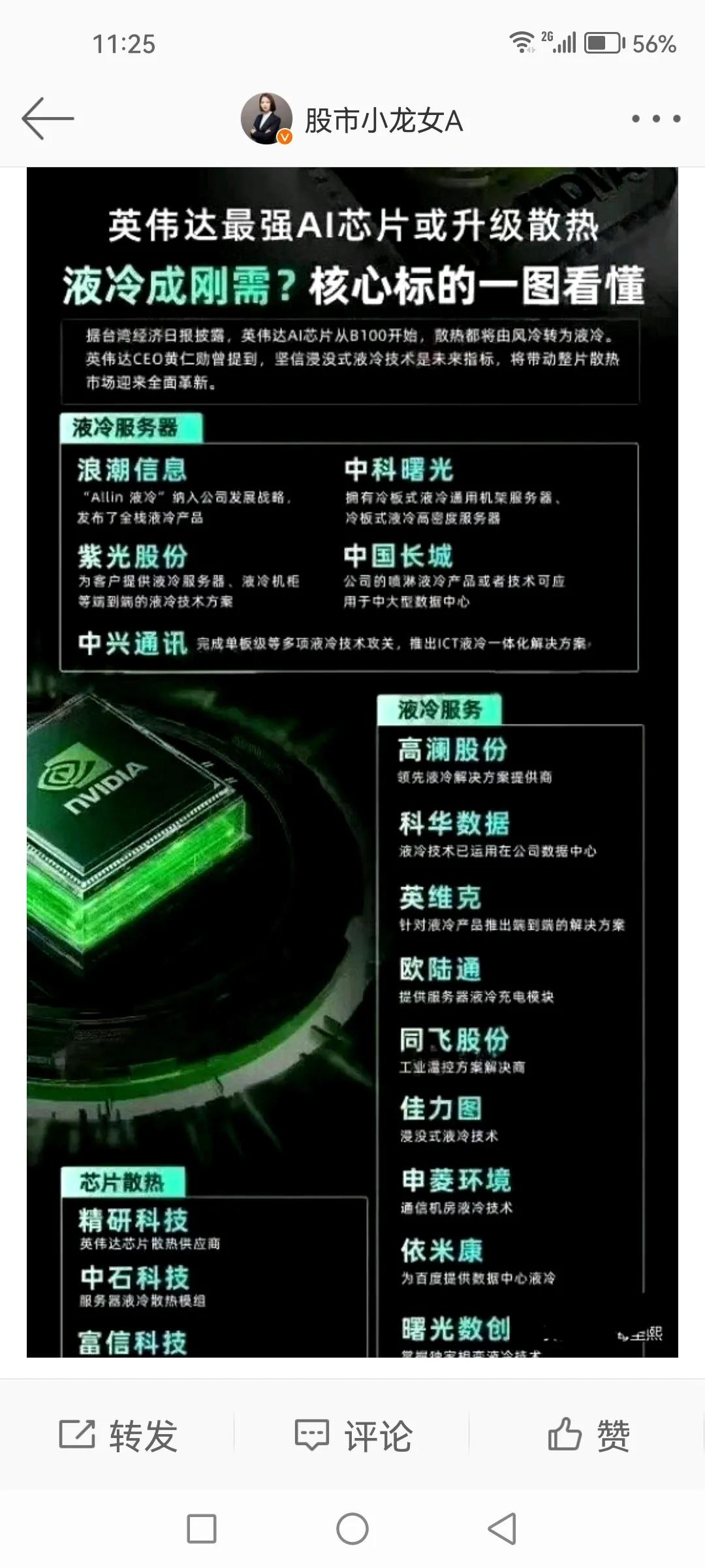 英伟达AI芯片+液冷服务器产业链十大龙头公司排名大全，值得收藏

中科曙光 ，中